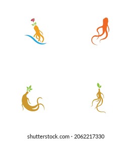 Ginseng logo set illustration vector template