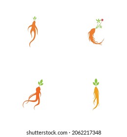 Ginseng logo set illustration vector template