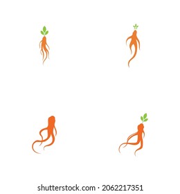 Ginseng logo set illustration vector template
