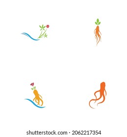 Ginseng logo set illustration vector template