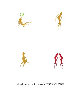 Ginseng logo set illustration vector template