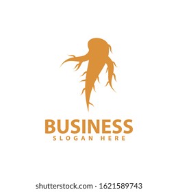ginseng logo template design vector icon illustration