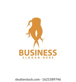 ginseng logo template design vector icon illustration