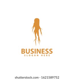 ginseng logo template design vector icon illustration