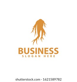 ginseng logo template design vector icon illustration