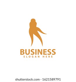 ginseng logo template design vector icon illustration