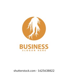 ginseng logo template design vector icon illustration