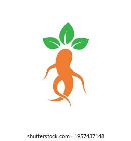 Ginseng logo vector design template