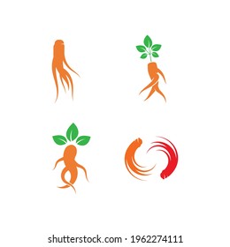 Ginseng Logo, Vektordesign-Vorlage