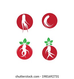Ginseng logo vector design template