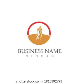 diseño de ilustraciones vectoriales del logotipo de ginseng
