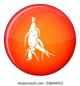 Ginseng panax root icon in red circle isolated on white background vector illustration