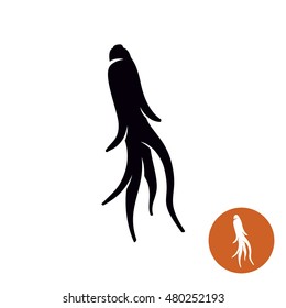 Ginseng root plant simple icon illustration