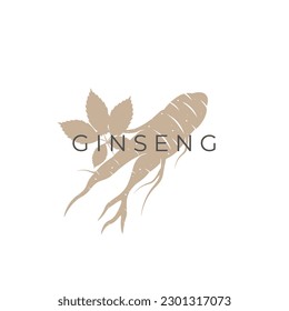 Logo de la Ilustración del vector raíz de Ginseng