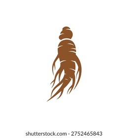 Ginseng Roots Forming Humanlike Shape Flat Vector Art