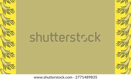 Ginseng Seamless Pattern. Handdrawn Root Illustration. Herbal Botanical Background. for Packaging Textile Design