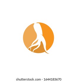 Plantilla de diseño de ilustración de icono de vector Ginseng