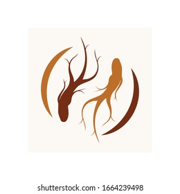 Ginseng vector icon illustration design template
