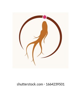 Ginseng vector icon illustration design template