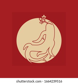 Plantilla de diseño de ilustración de icono de vector Ginseng