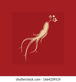 Plantilla de diseño de ilustración de icono de vector Ginseng