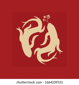 Ginseng vector icon illustration design template