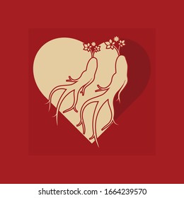 Ginseng vector icon illustration design template