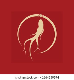Ginseng vector icon illustration design template