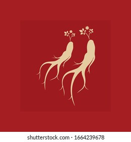 Ginseng vector icon illustration design template