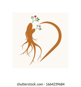 Ginseng vector icon illustration design template