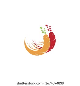Ginseng vector icon illustration design template