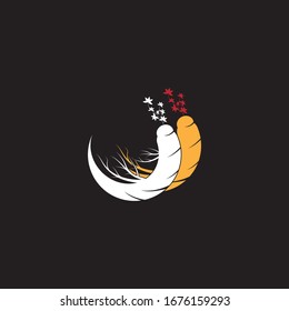 Ginseng vector icon illustration design template on black background