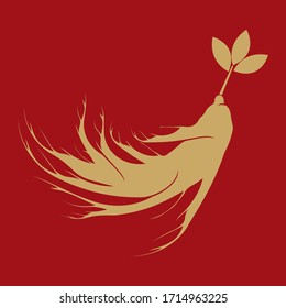 Ginseng vector icon illustration design template

