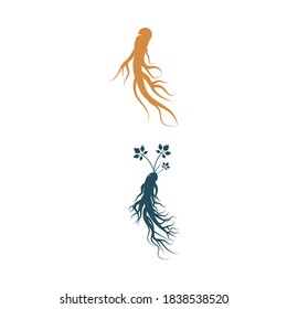 Ginseng vector icon illustration design template