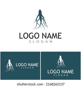 Ginseng vector icon illustration design template