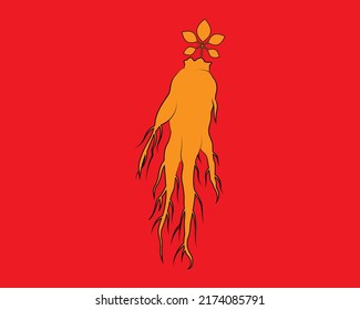 Ginseng Vektorgrafik-Design-Vorlage