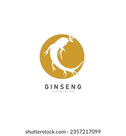 plantilla de diseño de ilustración de icono de vector de ginseng