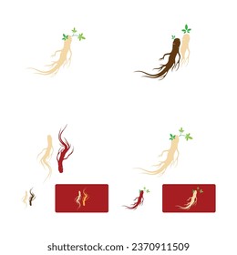 Plantilla de diseño de ilustración de icono de vector Ginseng