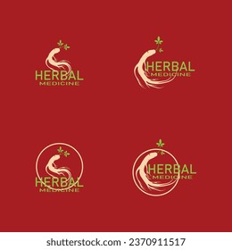 Ginseng vector icon illustration design template