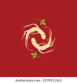Ginseng vector icon illustration design template