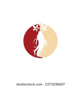 Diseño de ilustraciones de iconos vectoriales de Ginseng