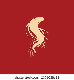 Diseño de ilustraciones de iconos vectoriales de Ginseng