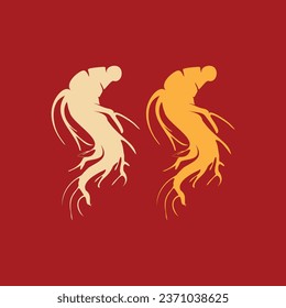 Diseño de ilustraciones de iconos vectoriales de Ginseng
