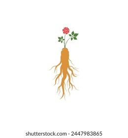 Icono de Vector de ginseng ilustración diseño Plantilla