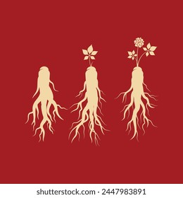 Icono de Vector de ginseng ilustración diseño Plantilla