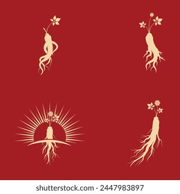 Ginseng vector icon illustration design template