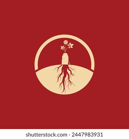 Icono de Vector de ginseng ilustración diseño Plantilla