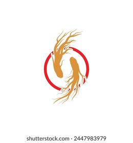 Icono de Vector de ginseng ilustración diseño Plantilla