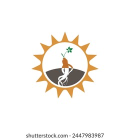 Icono de Vector de ginseng ilustración diseño Plantilla