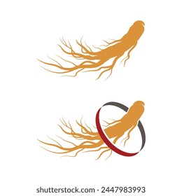 Ginseng vector icon illustration design template